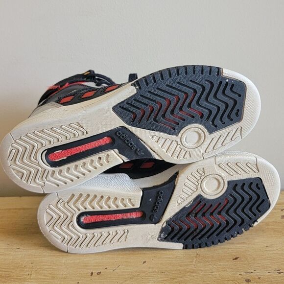 Adidas Drop Step J Black Vivid Red Big Kids Size 3.5 - Picture 3 of 13